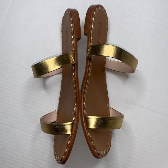 SCHUTZ Gold and Brown Sandals - Picture 4 of 9